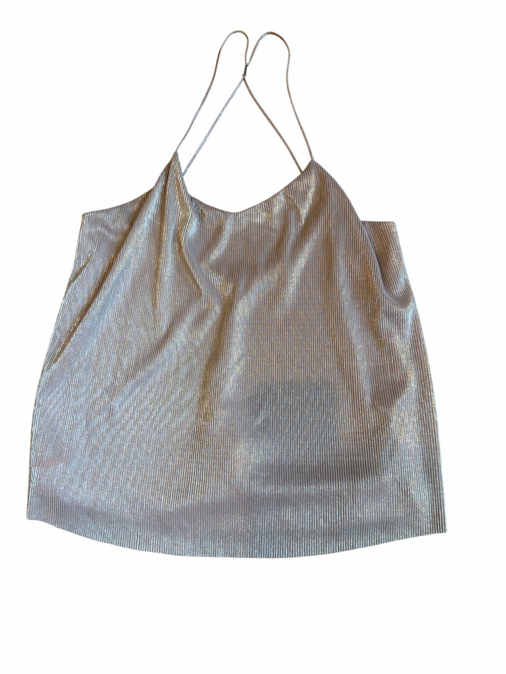 Express Metallic Shimmer Top Pale Pink Womens Medium